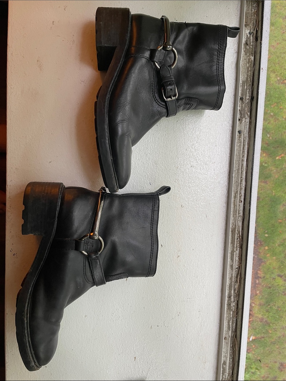 Coach Black Leather Harness Ankle Boots - Women's